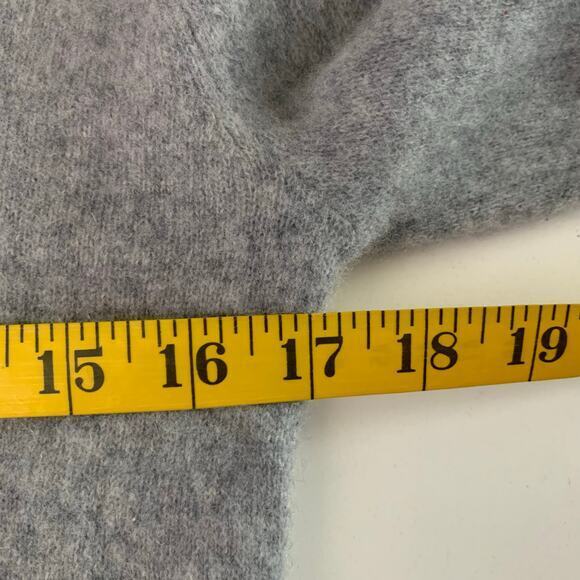 41 HAWTHORNE Sweater Porella Small Gray Cashmere Ribbed Turtle Neck High Low Hem - Picture 11 of 12